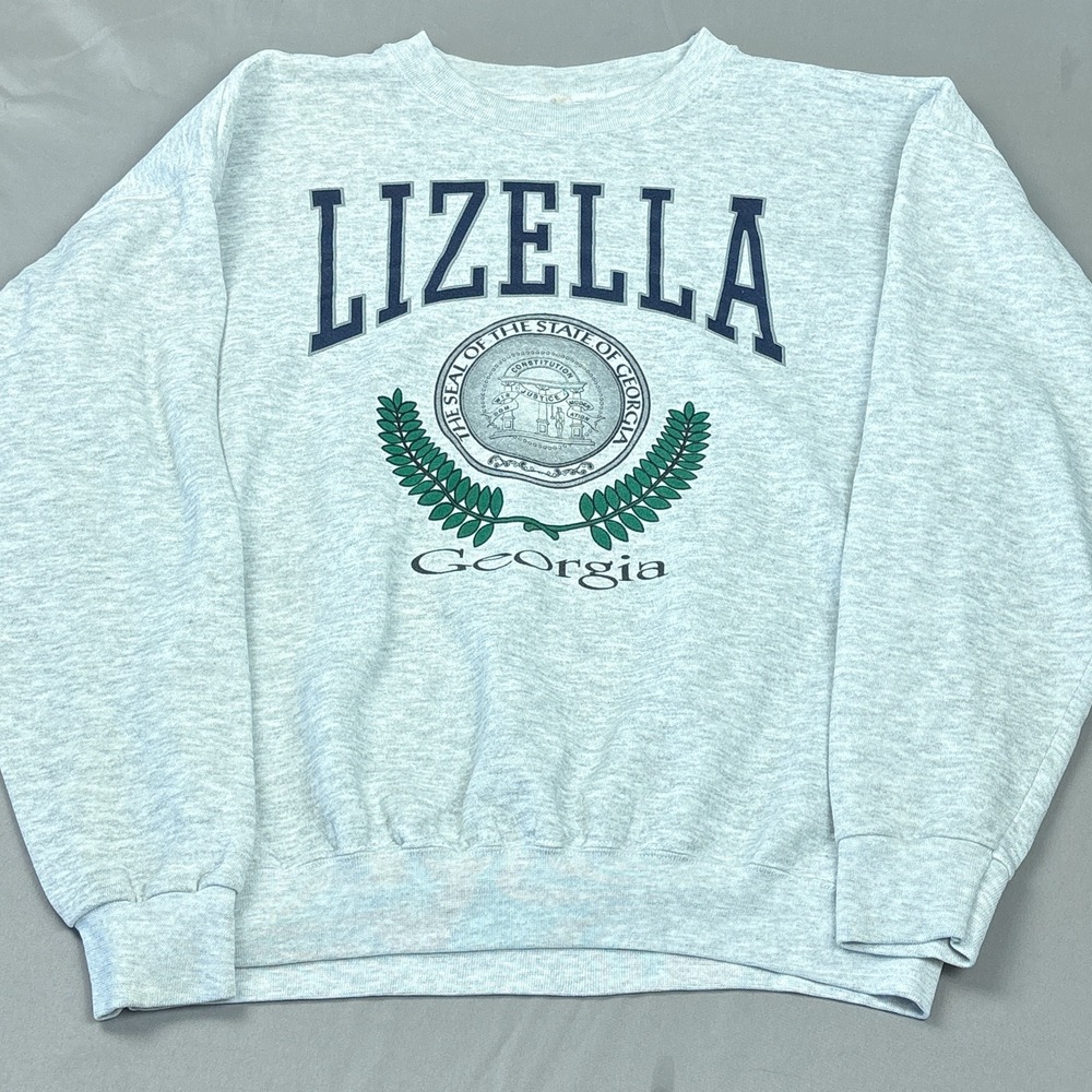Vintage Lizella Georgia Spellout Boxy Crewneck Sweatshirt